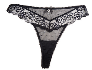 Image showing Black feminine panties with drawing