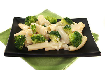 Image showing Tortiglione with broccoli cheese sauce