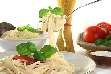 Image showing Spaghetti on a fork