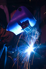 Image showing MIG welding of metal cylinder