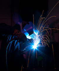 Image showing MIG welder with bright light