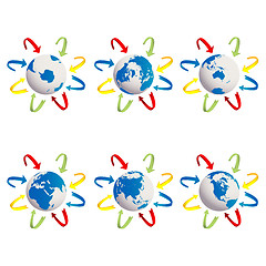 Image showing Earth globes icons