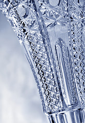 Image showing Detail of illuminated antique vase - cut glass