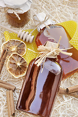 Image showing Homemade liqueur with spices – still life