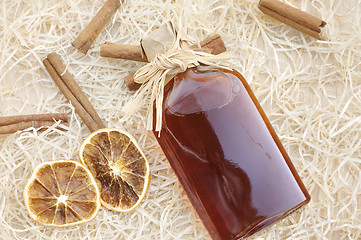 Image showing Homemade liqueur with spices – still life