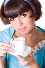 Image showing woman enjoying a cup of coffee 