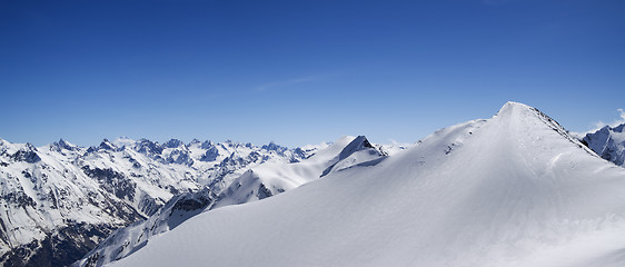 Image showing Mountain panorama. Caucasus, Dombay.