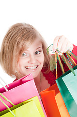 Image showing Beautiful woman with shopping bags