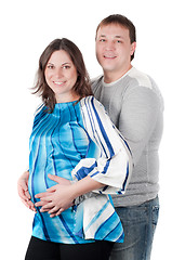 Image showing Beautiful couple - pregnant woman