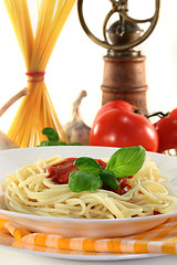 Image showing Spaghetti with tomato sauce