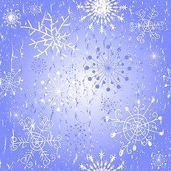 Image showing Seamless blue Christmas pattern