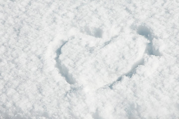 Image showing Heart on Snow background