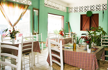 Image showing interior typical restaurant Caribbean St. Lucia