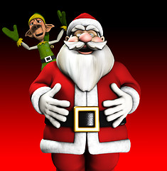 Image showing Santa And Elf 