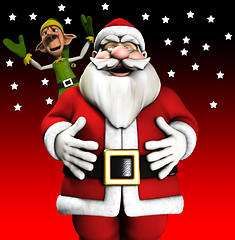 Image showing Santa And Elf 