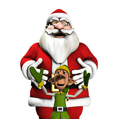 Image showing Santa And Elf 