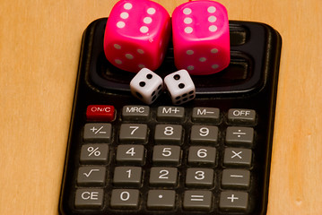 Image showing dice and a calculator