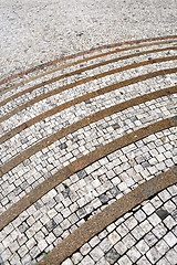 Image showing Old curved stone steps