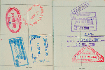 Image showing Passport Stamps