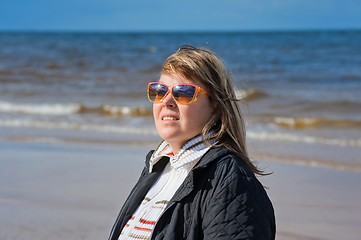 Image showing Portrait of woman at the sea