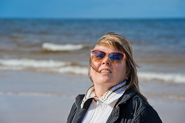 Image showing Portrait of woman at the sea