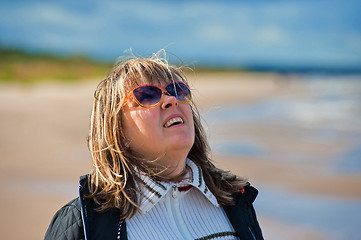 Image showing Portrait of woman at the sea