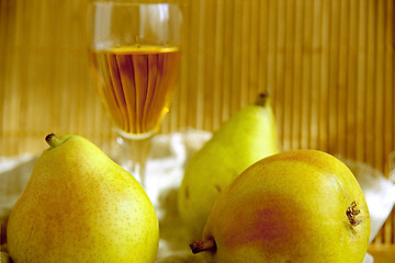 Image showing Drink and pears IV