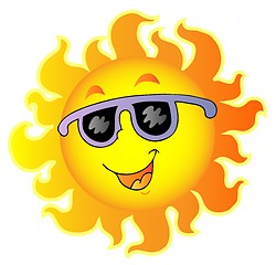 Image showing Happy Sun with sunglasses