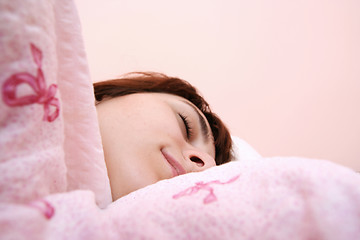 Image showing Beautiful young woman sleeping.