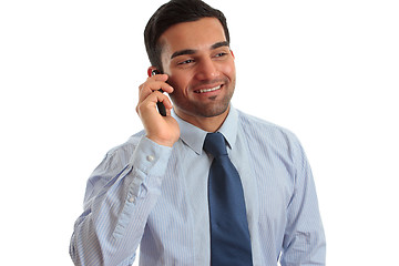 Image showing Businessman talking on phone