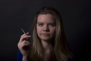 Image showing  smoking girl