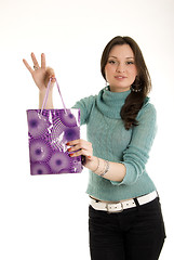 Image showing Young girl with shopping bag