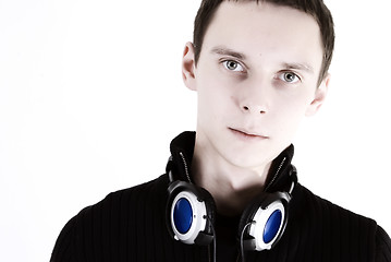 Image showing Young man with headphones  