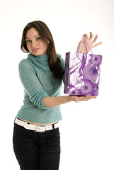 Image showing Young girl with shopping bag