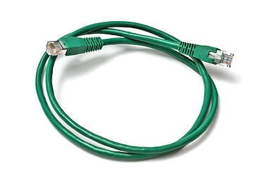 Image showing Green network plug 