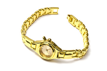 Image showing Golden wrist watch