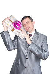 Image showing The man gives a gift