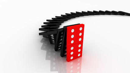 Image showing lined up dominoes