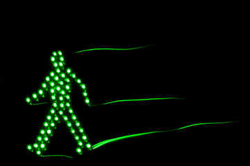 Image showing Pedestrian traffic light green