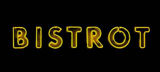 Image showing Bistrot yellow  neon sign