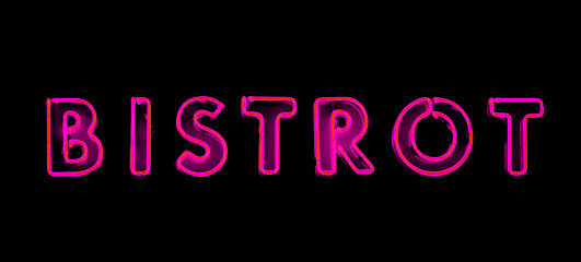 Image showing Bistrot pink neon sign