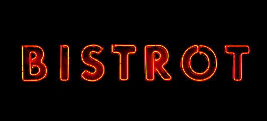 Image showing Bistrot red neon sign