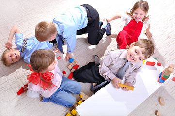 Image showing happy friends playing