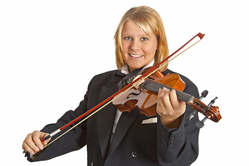 Image showing Beautiful female violinist