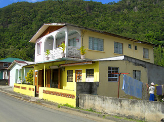 Image showing typical house architecture Soufriere St. Lucia