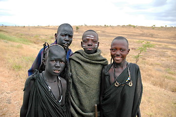 Image showing Masai group children