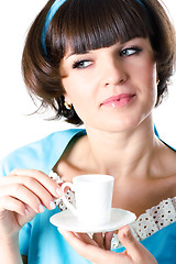 Image showing woman enjoying a cup of coffee