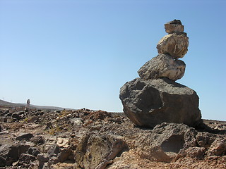 Image showing Desert piled rocks