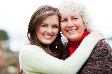 Image showing Grandmother and granddaughter