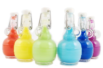 Image showing Set of Colorful flasks